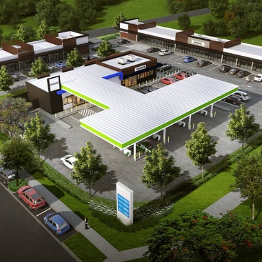 3d rendering of commercial development